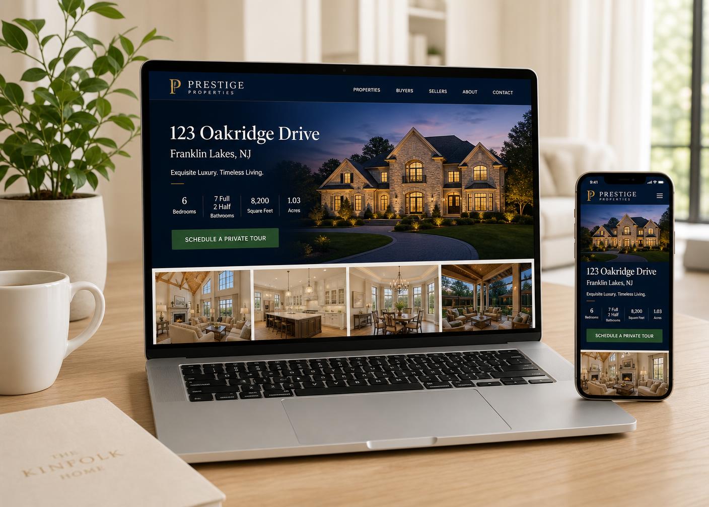 Listing Lab 360 landing page shown on a laptop and phone